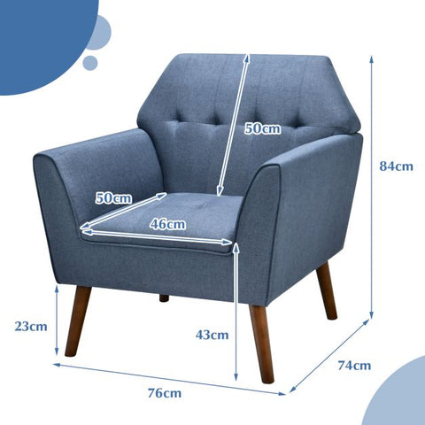Signature Armchair with Wide Backrest and Seat in Dream Blue