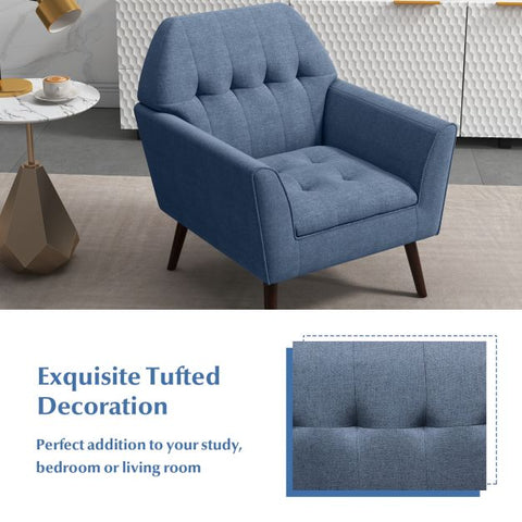 Signature Armchair with Wide Backrest and Seat in Dream Blue