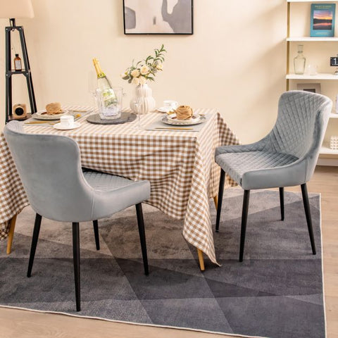 Modern Set of 2 Dining Charis in Grey