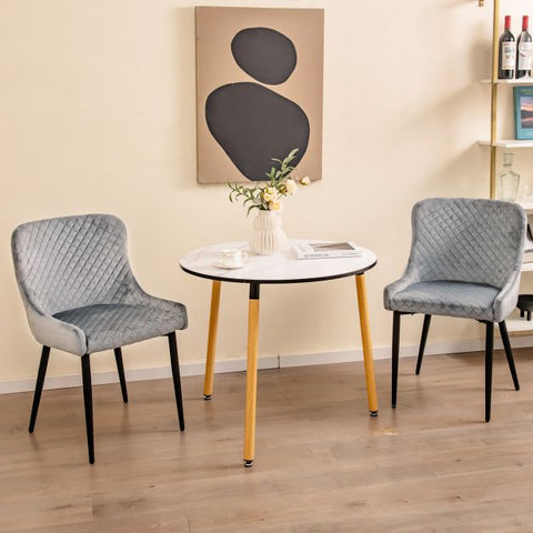 Modern Set of 2 Dining Charis in Grey