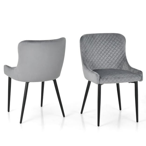 Modern Set of 2 Dining Charis in Grey