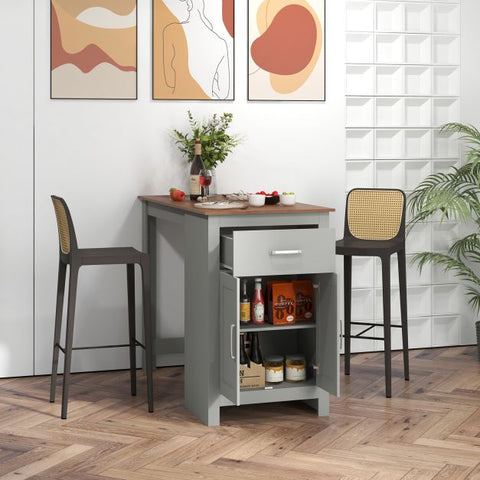 Island Dining Table with Storage Spaces in Earl Grey