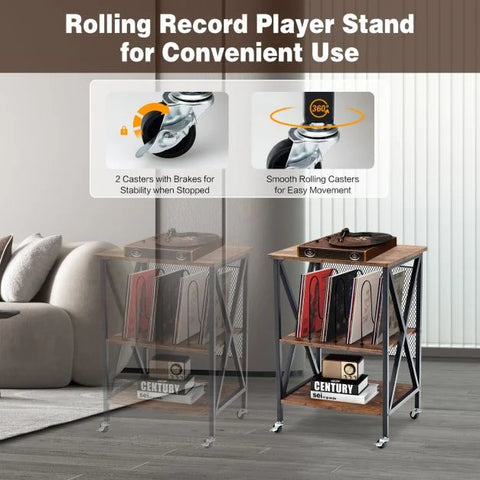 Modern and Functional Side Table with Mesh Design and Ample Storage