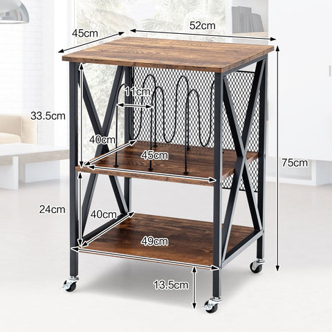 Modern and Functional Side Table with Mesh Design and Ample Storage