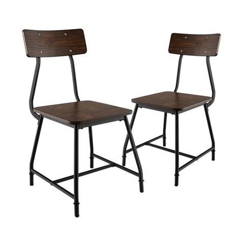 Industrial Style Set of 2 Dining Chairs