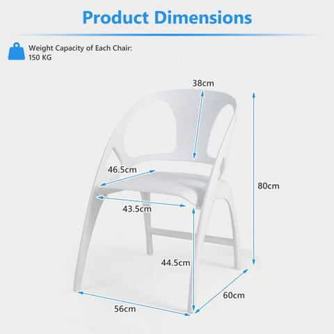 Simple Set of 2 Dining Chairs with Folding Funtcion