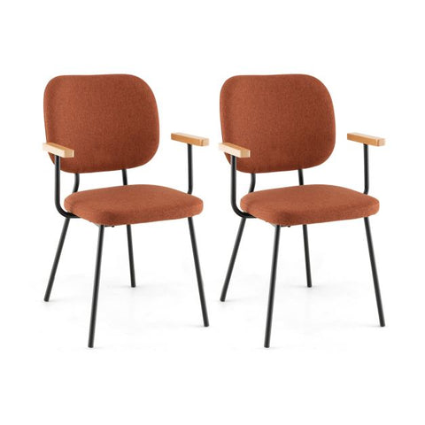 Minimalist Set of 2 Dining Chairs with Armrests