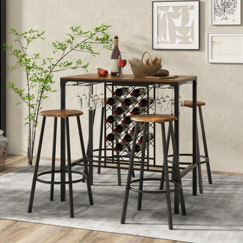 Occasional Home Bar Sets with Wine Rack and Glass Holder