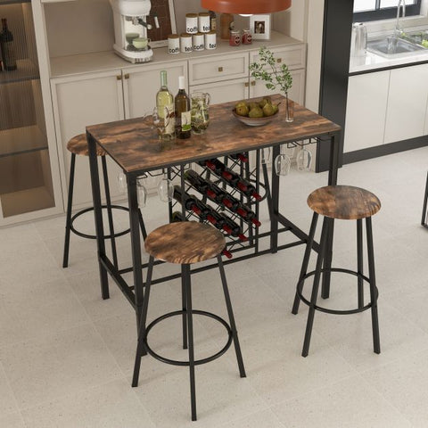 Occasional Home Bar Sets with Wine Rack and Glass Holder
