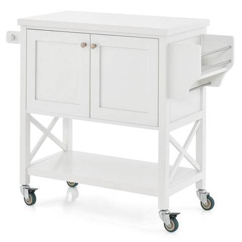 Spacious and Multi-Purpose Mobile Storage Cart with Ample Storage Space in White