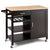 Spacious and Sleek Kitchen Island Cart with Integrated Wine Rack and Movable Shelf