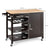 Spacious and Sleek Kitchen Island Cart with Integrated Wine Rack and Movable Shelf