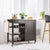 Spacious and Sleek Kitchen Island Cart with Integrated Wine Rack and Movable Shelf