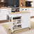 Spacious and Sleek Kitchen Island Cart with Integrated Wine Rack and Movable Shelf