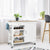 Spacious and Sleek Kitchen Island Cart with Integrated Wine Rack and Movable Shelf