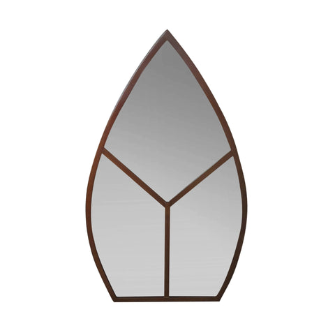 Versatile Leaf Shaped Outdoor Natural Rust Mirror