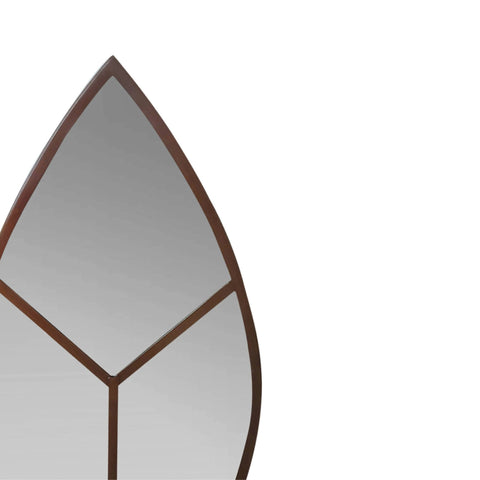 Versatile Leaf Shaped Outdoor Natural Rust Mirror