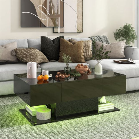 Modern LED Coffee Table with Thoughtful Design and High Gloss Finish