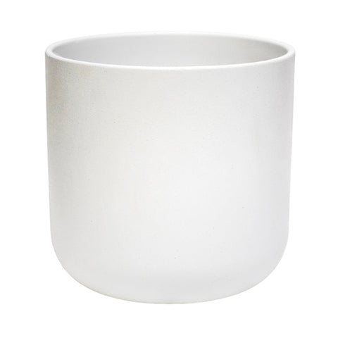 Minimalist Round Waterproof Ceramic Planter in White