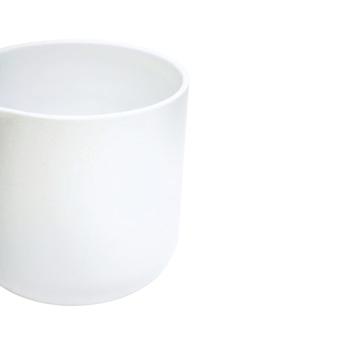 Minimalist Round Waterproof Ceramic Planter in White
