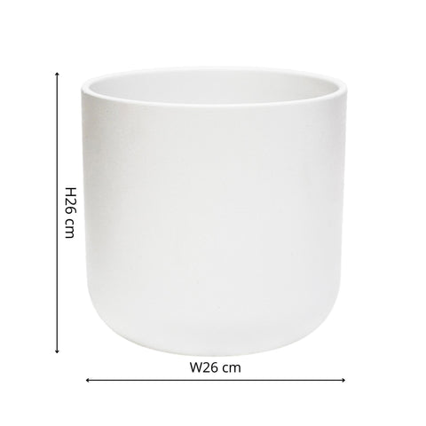 Minimalist Round Waterproof Ceramic Planter in White