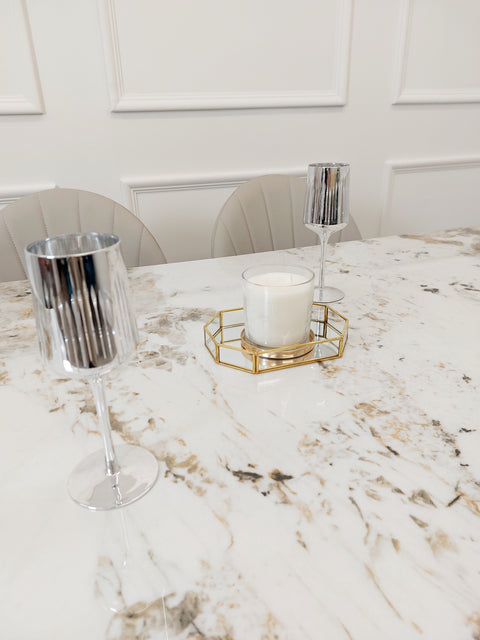 Freya Gold Dining Table with 180 CM Sintered Stone Top