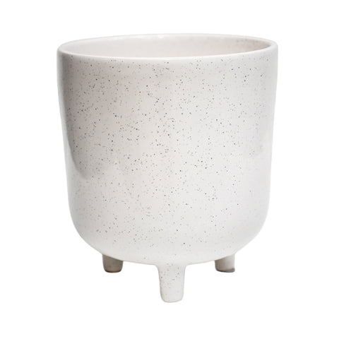 Modern White Ceramic Planter with Tripod Legs