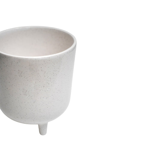 Modern White Ceramic Planter with Tripod Legs