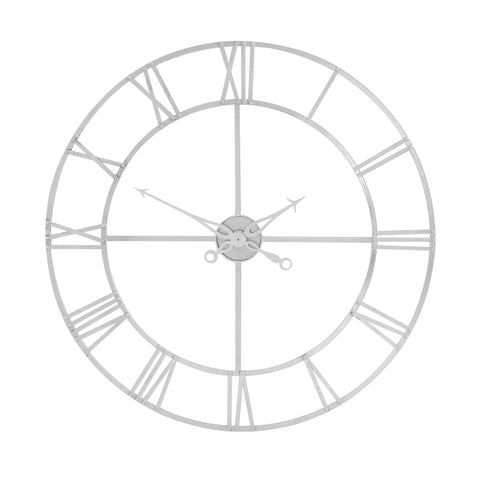 Unique Metalwork Wall Clock with Silver Skeleton Frame