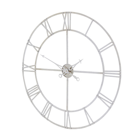 Unique Metalwork Wall Clock with Silver Skeleton Frame