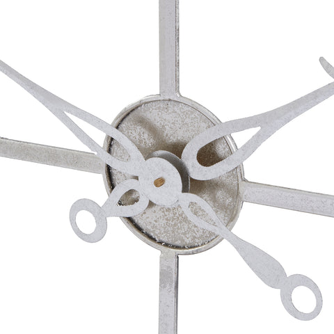 Unique Metalwork Wall Clock with Silver Skeleton Frame