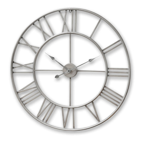 Unique and Modern Large Wall Lock with Grey Skeleton Clock Face Finish