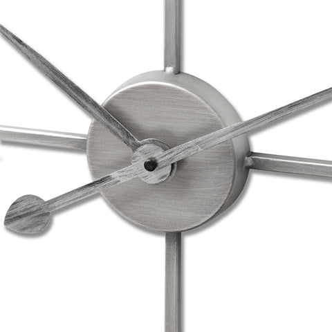 Unique and Modern Large Wall Lock with Grey Skeleton Clock Face Finish