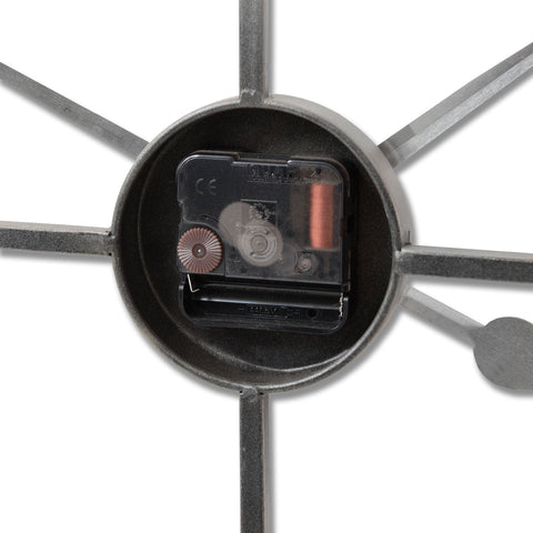 Unique and Modern Large Wall Lock with Grey Skeleton Clock Face Finish