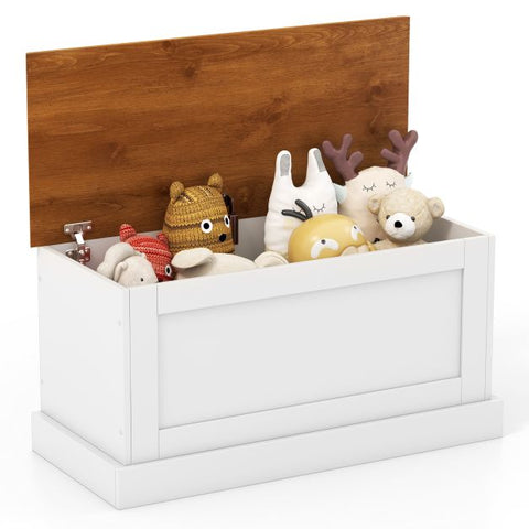 White Large Storage Chest with Safety Hinge