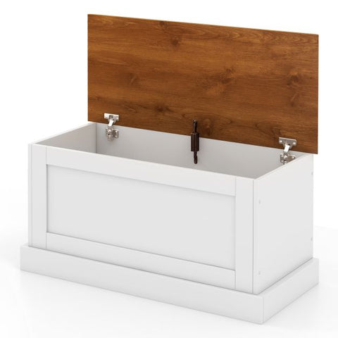 White Large Storage Chest with Safety Hinge
