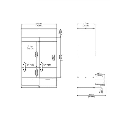 Sleek and Minimalistic Jackson Hickory Oak Wardrobe with Aesthetic Appeal