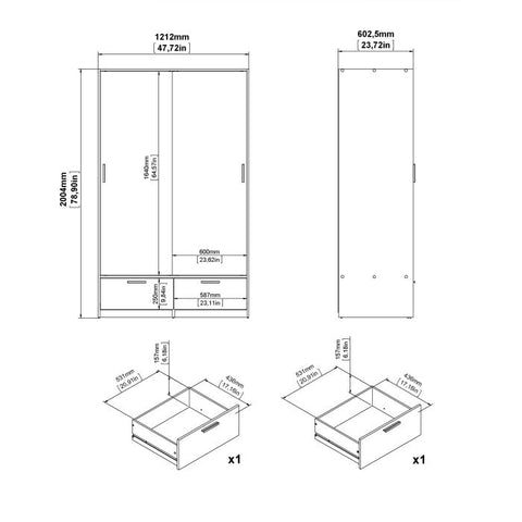 Sleek and Minimalistic Jackson Hickory Oak Wardrobe with Aesthetic Appeal