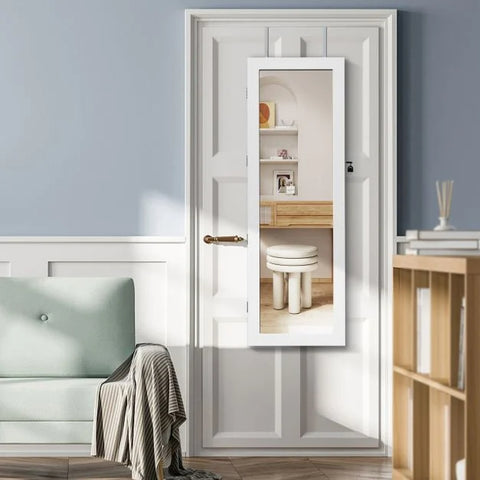Practical Wall Mounted Jewellery Armoire with Lockable Feature Large Storage Capacity