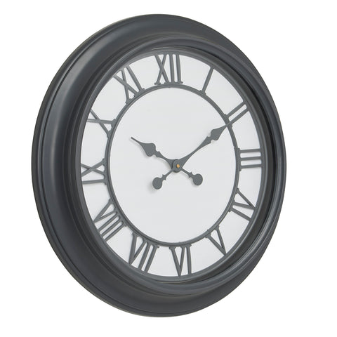 Classic Round Monochrome Wall Clock with Roman Numerals
