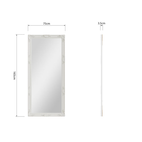 Mirror Collection Leaner White Frame 75 x 165cm