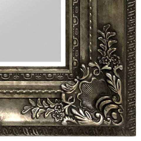 Stylish Rectangular Wall Mirror with Antique Wooden Frame