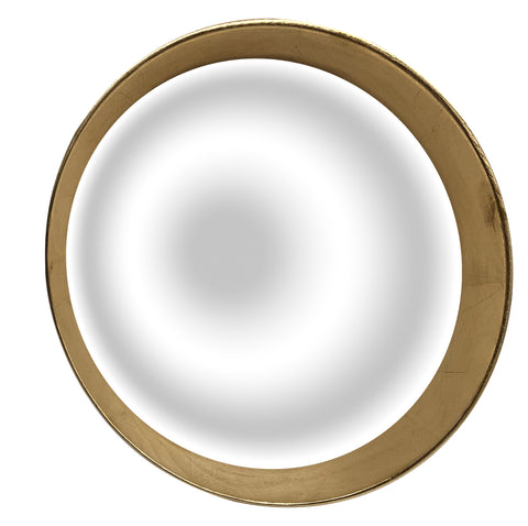 Circular Wall Mirror with Stylish Gold Frame and Convex Design