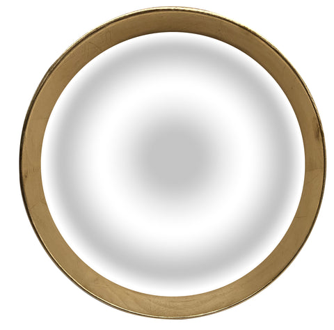 Circular Wall Mirror with Stylish Gold Frame and Convex Design