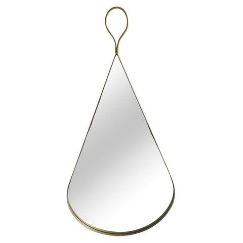 Classic Mirror with Angled Lip Frame and Leather Hanging Handle