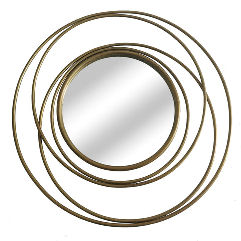 Artistic Design Wall Mirror with Iron Frame in Gold