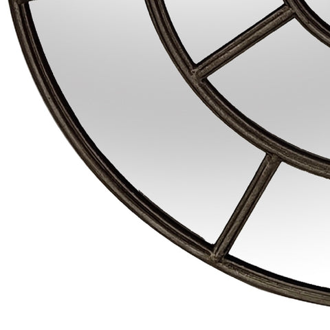 Artistic Wall Mirror with Circular Iron Frame in Black