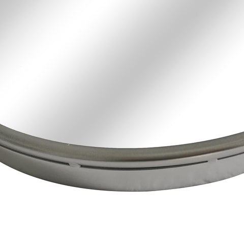 Circular Silver Wall Mirror with Hanging Rope