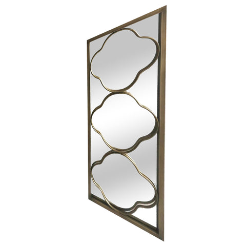 Classic Art Deco Style Mirror with Gold Iron Frame in Gold