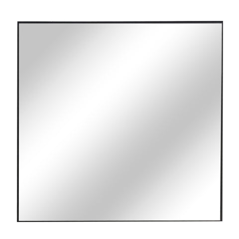 Stylish Wall Mirror with Square Iron Frame in Black